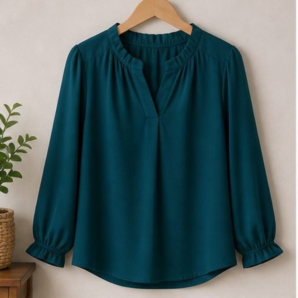 Teal Puff Sleeve Top